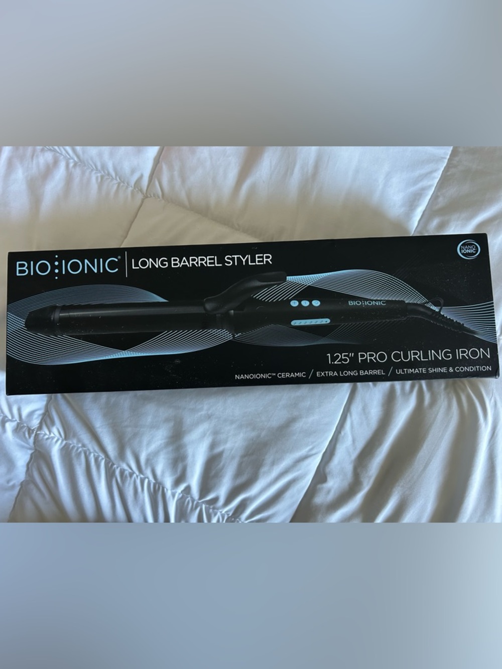 Bio Ionic 1.25" Pro Long Barrel Styling Iron - Black. Never been used!